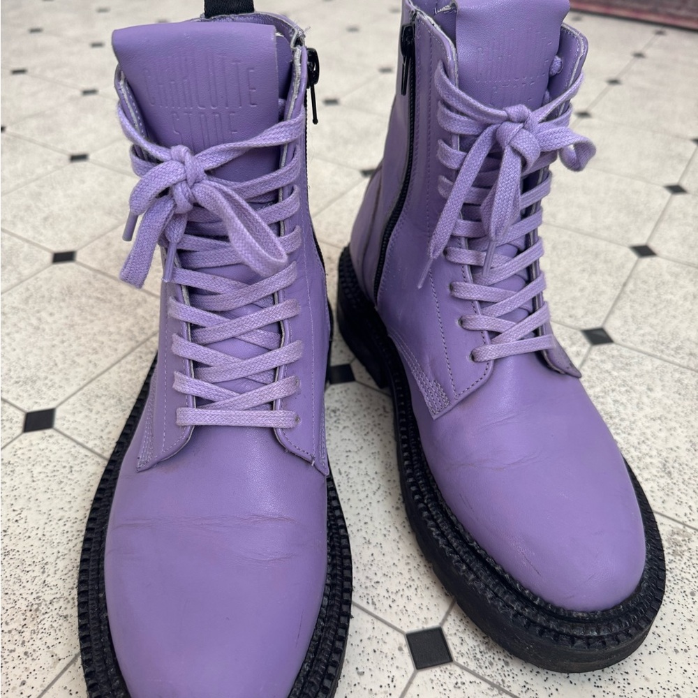 Charlotte Stone Lilac Combat Boots *Read Description*